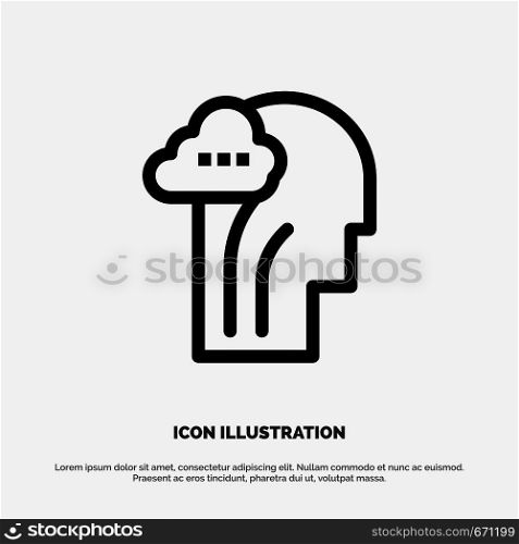 Activity, Brain, Mind, Head Line Icon Vector