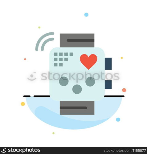 Activity, Device, Fitness, Heartbeat, Monitoring Abstract Flat Color Icon Template