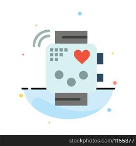 Activity, Device, Fitness, Heartbeat, Monitoring Abstract Flat Color Icon Template