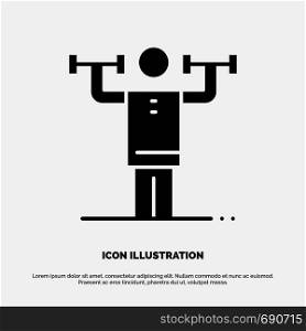 Activity, Discipline, Human, Physical, Strength solid Glyph Icon vector