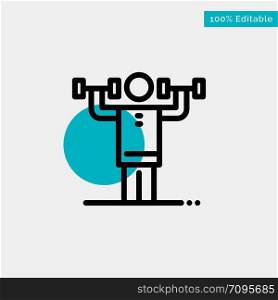 Activity, Discipline, Human, Physical, Strength turquoise highlight circle point Vector icon