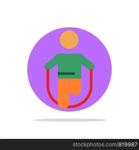 Activity, Jump, Jumping, Rope, Skipping Abstract Circle Background Flat color Icon