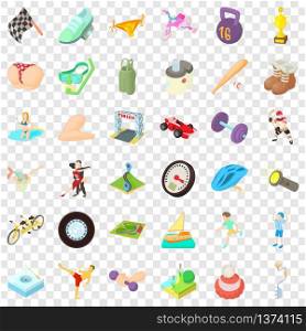 Activity life icons set. Cartoon style of 36 activity life vector icons for web for any design. Activity life icons set, cartoon style