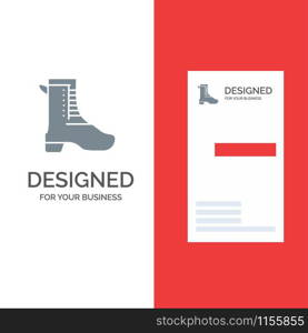 Activity, Running, Shoe, Spring Grey Logo Design and Business Card Template