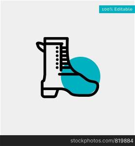 Activity, Running, Shoe, Spring turquoise highlight circle point Vector icon