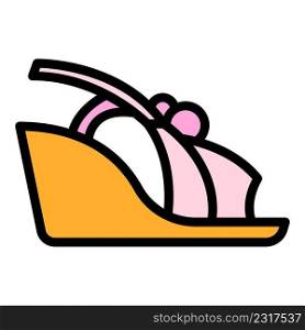Activity sandals icon. Outline activity sandals vector icon color flat isolated. Activity sandals icon color outline vector
