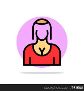 Actress, Avatar, Character, Girl, Lady Abstract Circle Background Flat color Icon