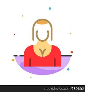Actress, Avatar, Character, Girl, Lady Abstract Flat Color Icon Template
