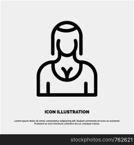 Actress, Avatar, Character, Girl, Lady Line Icon Vector