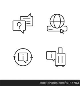 Actual information for customers pixel perfect linear icons set. Online support service. User convenience. Customizable thin line symbols. Isolated vector outline illustrations. Editable stroke. Actual information for customers pixel perfect linear icons set