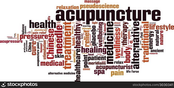 Acupuncture word cloud concept. Vector illustration