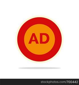 Ad, Ad block, Advertisement, Advertising, Block Abstract Circle Background Flat color Icon