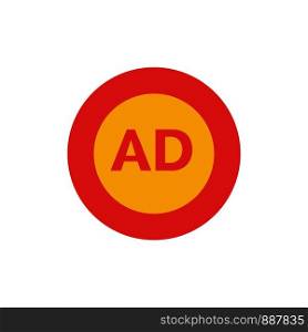 Ad, Ad block, Advertisement, Advertising, Block Flat Color Icon. Vector icon banner Template