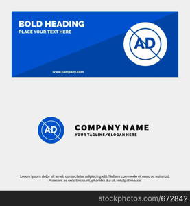 Ad, Ad block, Advertisement, Advertising, Block SOlid Icon Website Banner and Business Logo Template