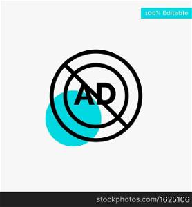 Ad, Ad block, Advertisement, Advertising, Block turquoise highlight circle point Vector icon