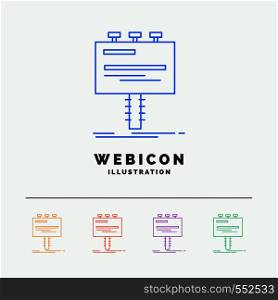 Ad, advertisement, advertising, billboard, promo 5 Color Line Web Icon Template isolated on white. Vector illustration. Vector EPS10 Abstract Template background