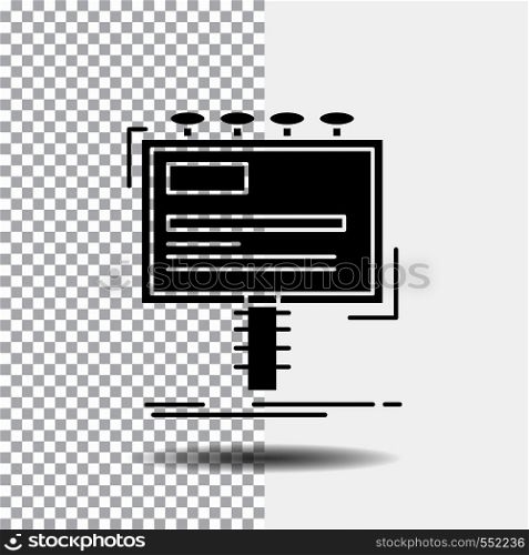 ad, advertisement, advertising, billboard, promo Glyph Icon on Transparent Background. Black Icon. Vector EPS10 Abstract Template background