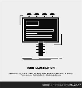 ad, advertisement, advertising, billboard, promo Icon. glyph vector gray symbol for UI and UX, website or mobile application. Vector EPS10 Abstract Template background
