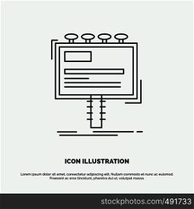 ad, advertisement, advertising, billboard, promo Icon. Line vector gray symbol for UI and UX, website or mobile application. Vector EPS10 Abstract Template background