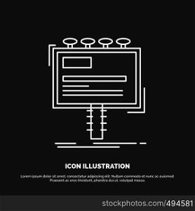 ad, advertisement, advertising, billboard, promo Icon. Line vector symbol for UI and UX, website or mobile application. Vector EPS10 Abstract Template background
