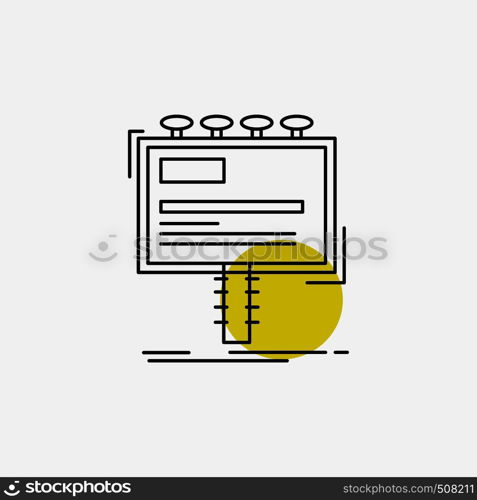 ad, advertisement, advertising, billboard, promo Line Icon. Vector EPS10 Abstract Template background