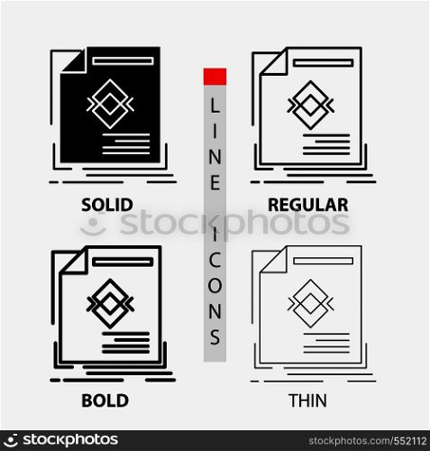 ad, advertisement, leaflet, magazine, page Icon in Thin, Regular, Bold Line and Glyph Style. Vector illustration. Vector EPS10 Abstract Template background