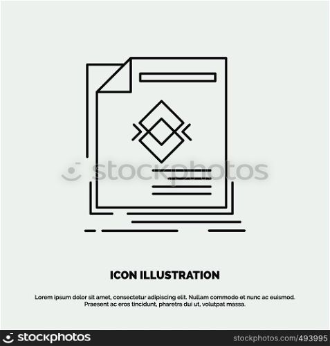 ad, advertisement, leaflet, magazine, page Icon. Line vector gray symbol for UI and UX, website or mobile application. Vector EPS10 Abstract Template background
