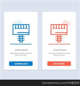 Ad, Advertising, Board, Signboard Blue and Red Download and Buy Now web Widget Card Template