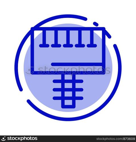 Ad, Advertising, Board, Signboard Blue Dotted Line Line Icon