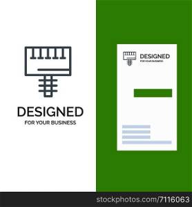 Ad, Advertising, Board, Signboard Grey Logo Design and Business Card Template