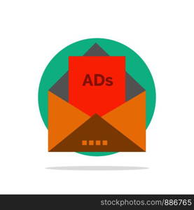 Ad, Advertising, Email, Letter, Mail Abstract Circle Background Flat color Icon