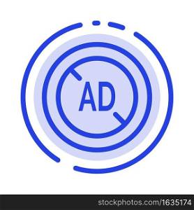 Ad, Blocker, Ad Blocker, Digital Blue Dotted Line Line Icon