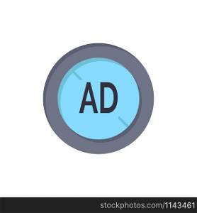 Ad, Blocker, Ad Blocker, Digital Flat Color Icon. Vector icon banner Template