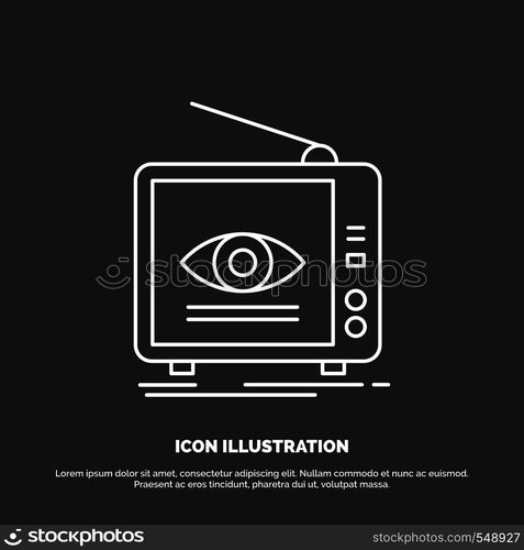 Ad, broadcast, marketing, television, tv Icon. Line vector symbol for UI and UX, website or mobile application. Vector EPS10 Abstract Template background