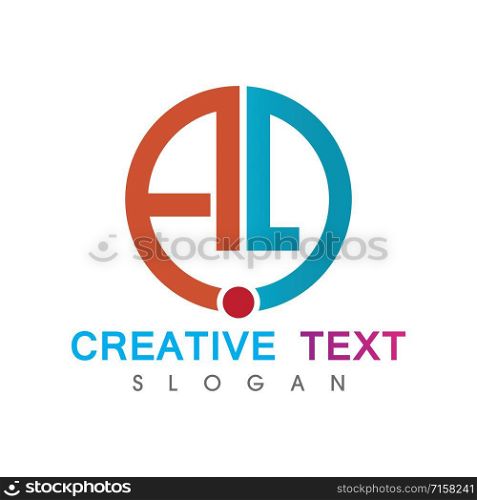 AD letter logo creative modern template vector design