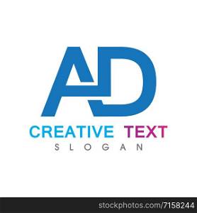 AD letter logo creative modern template vector design