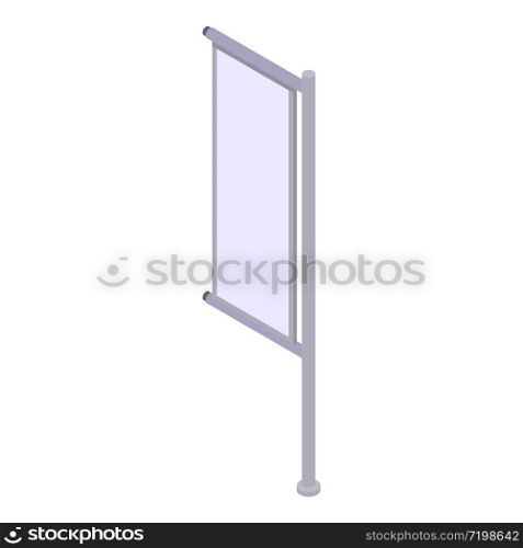 Ad pillar banner icon. Isometric of ad pillar banner vector icon for web design isolated on white background. Ad pillar banner icon, isometric style