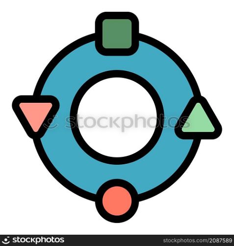 Adaptation circle icon. Outline adaptation circle vector icon color flat isolated. Adaptation circle icon color outline vector