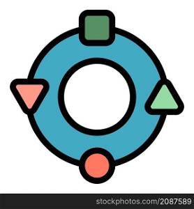 Adaptation circle icon. Outline adaptation circle vector icon color flat isolated. Adaptation circle icon color outline vector