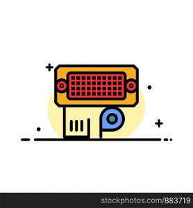 Adapter, Connection, Data, Input Business Flat Line Filled Icon Vector Banner Template