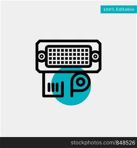 Adapter, Connection, Data, Input turquoise highlight circle point Vector icon