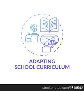Adapting school curriculum concept icon. Online teaching tips. Dynamic process that modifies guides of studies idea thin line illustration. Vector isolated outline RGB color drawing. Adapting school curriculum concept icon