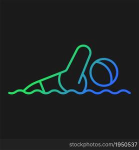 Adaptive swimming gradient vector icon for dark theme. Aquatics competition sport. Sportsman with physical disability. Thin line color symbol. Modern style pictogram. Vector isolated outline drawing. Swimming gradient vector icon for dark theme