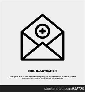 Add, Add-Mail, Communication, Email, Mail Line Icon Vector