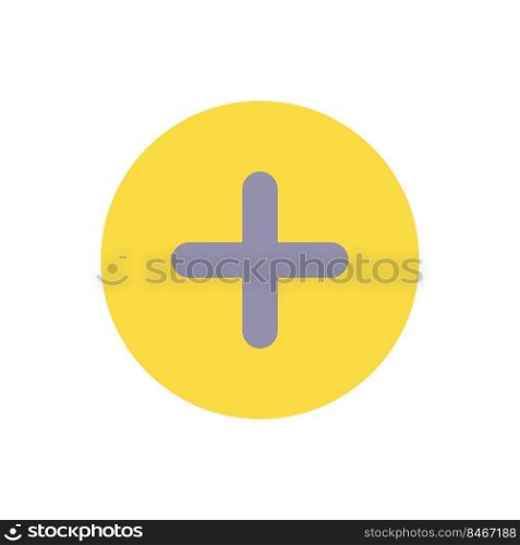Add button flat color ui icon. Increase volume. Toolbar control element. Boosting sound. Menu command. Simple filled element for mobile app. Colorful solid pictogram. Vector isolated RGB illustration. Add button flat color ui icon