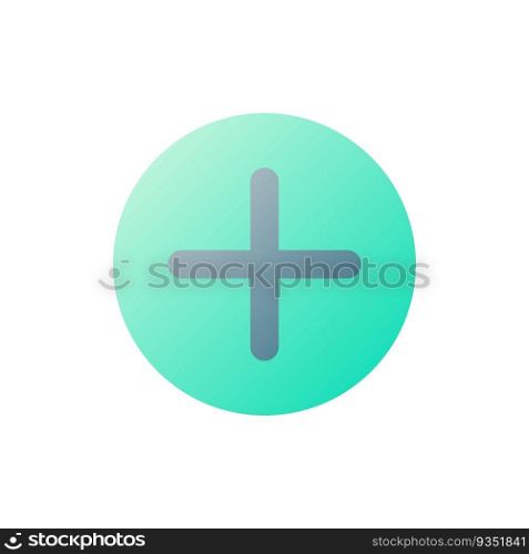 Add button pixel perfect flat gradient two-color ui icon. Website interactive element. Simple filled pictogram. GUI, UX design for mobile application. Vector isolated RGB illustration. Add button pixel perfect flat gradient two-color ui icon