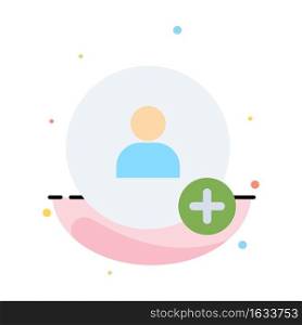 Add, Contact, Twitter Abstract Flat Color Icon Template