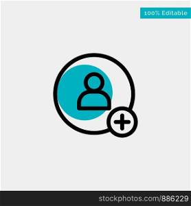 Add, Contact, Twitter turquoise highlight circle point Vector icon