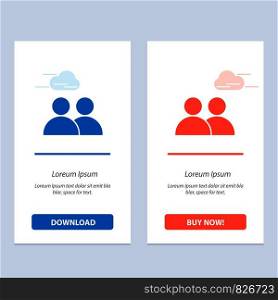 Add, Contact, User, Twitter Blue and Red Download and Buy Now web Widget Card Template