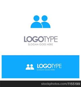 Add, Contact, User, Twitter Blue Solid Logo with place for tagline